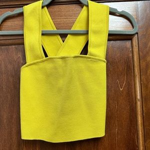 Aritzia Babaton sculpt knit crop. Size small. Color dark yellow.